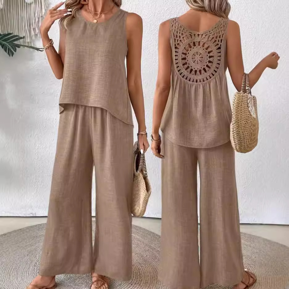 Home Decor Zara - Simple Cotton Linen Women's Suits Summer
