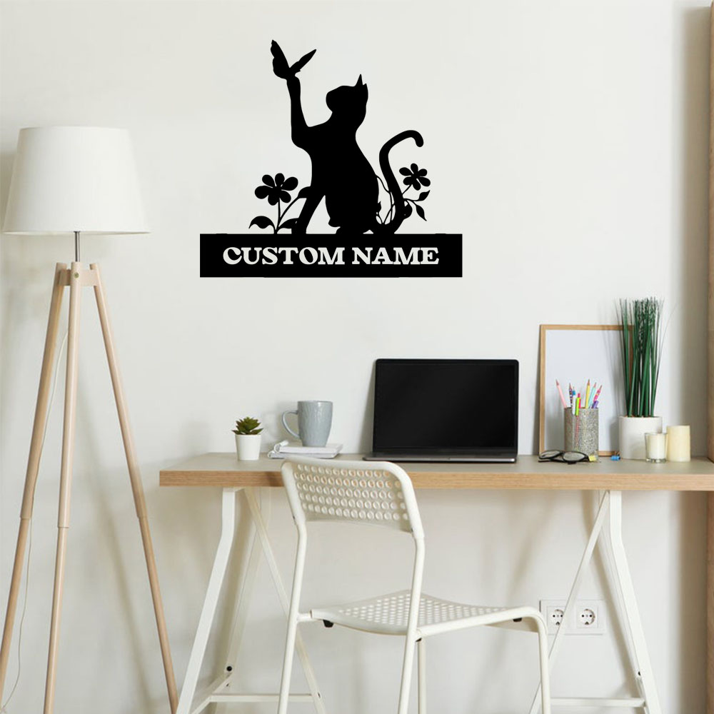 Home Decor Wallpaper - 1PC Creative Cat Customized Text Diy