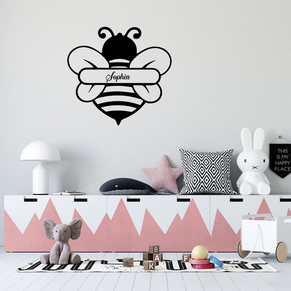 Home Decor Wallpaper - 1PC Fashion Bee Personalized Name Wall