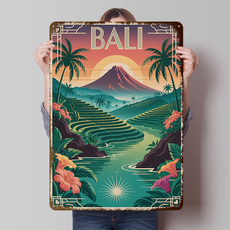 Home Decor Bali - Bali Travel Art Deco Style Poster