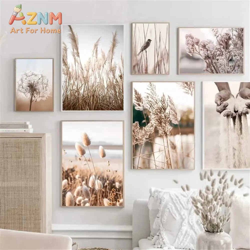 Sand Art Picture - 1PC Sunset Reeds Grass Bird Flower
