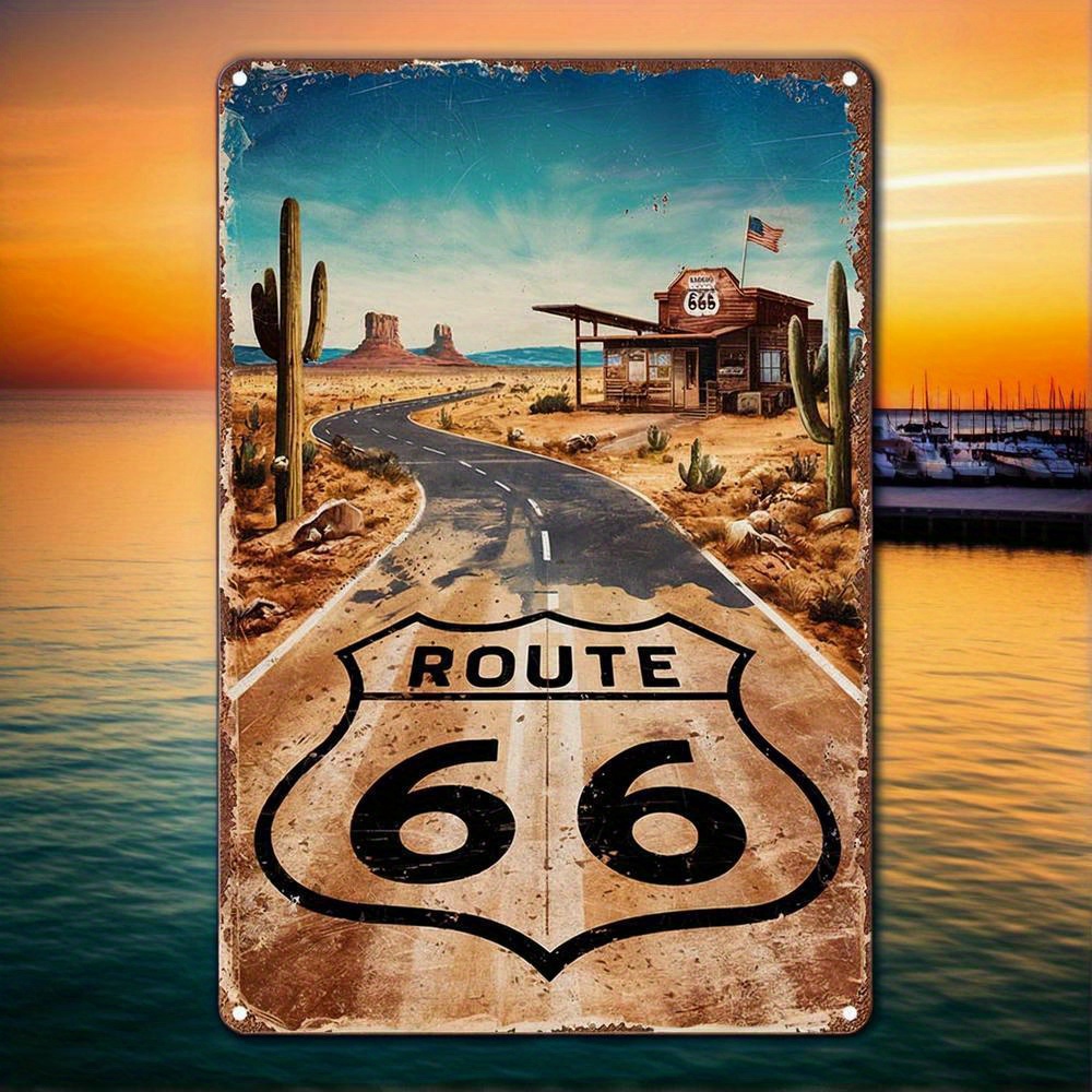 Home Decor Trends - Vintage Route 66 Metal Sign -