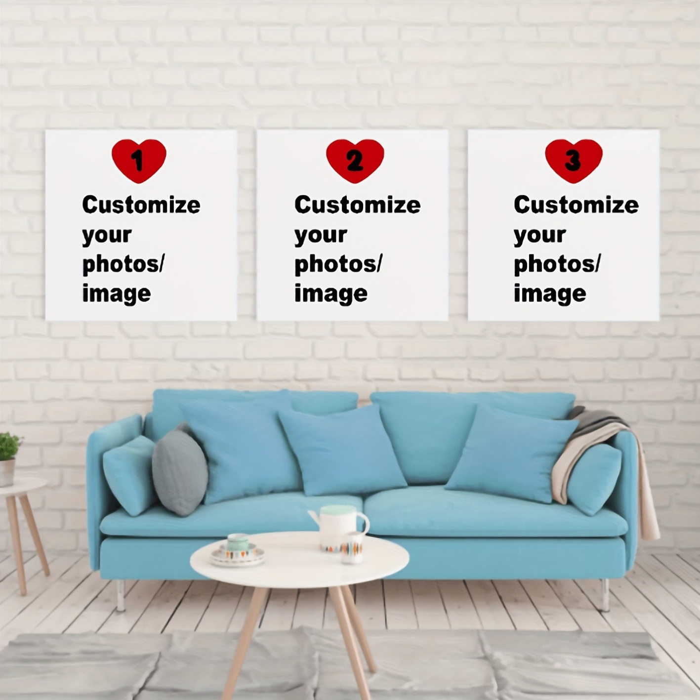 Home Decor Wall Pictures - 3pcs/set Custom Square Canvas Poster Personalized