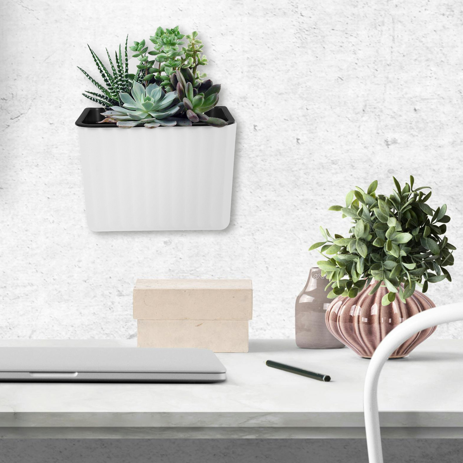 Succulent Planter Pot - 2Pcs Wall Mount Flower Pots Self