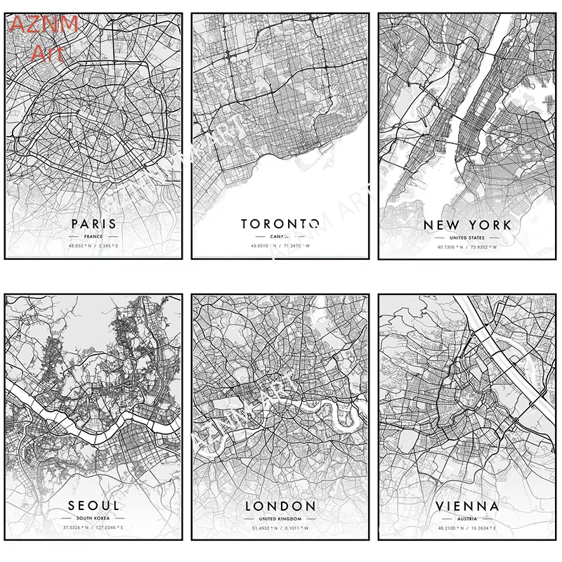 City Map Artwork Poster Paris  - Home Decor New York review and price