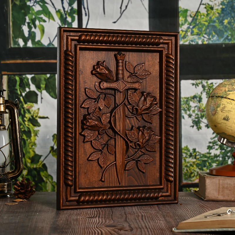 Vintage Solid Wood Carved Rose - Home Decor Frames review and price