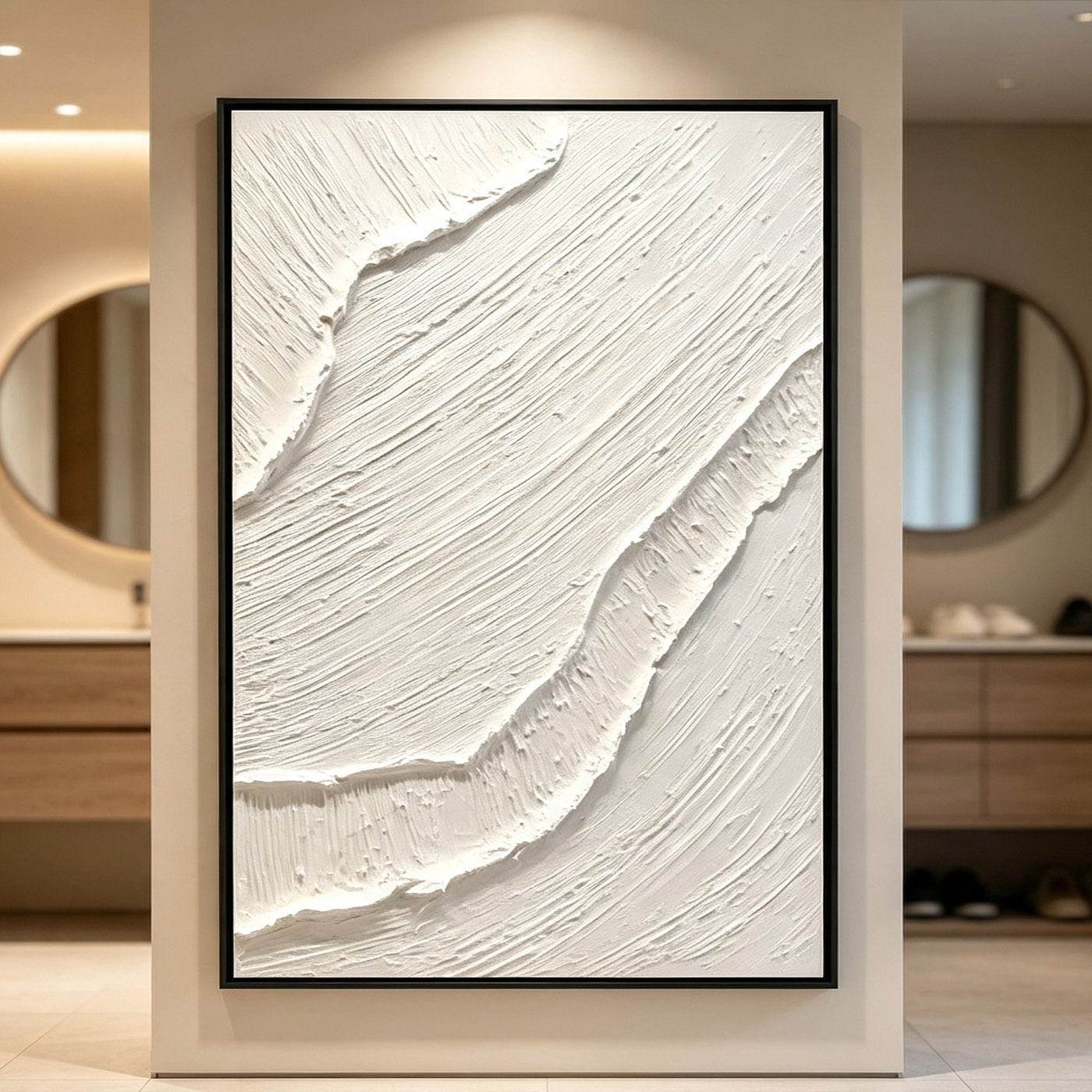 Hand-Painted White 3D Thick Te - Home Decor Frames review and price