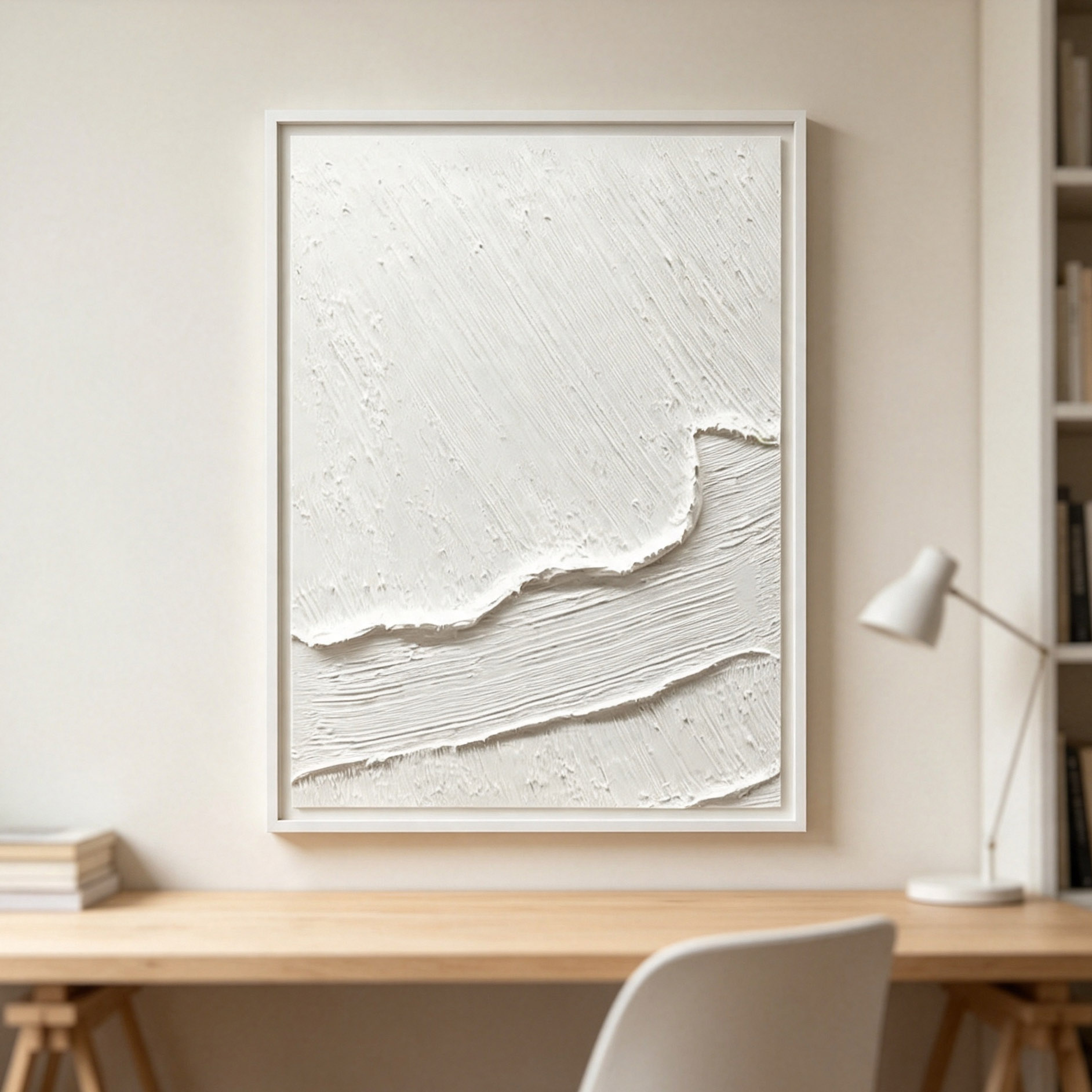 Hand-Painted White 3D Thick Te - Home Decor Frames review and price