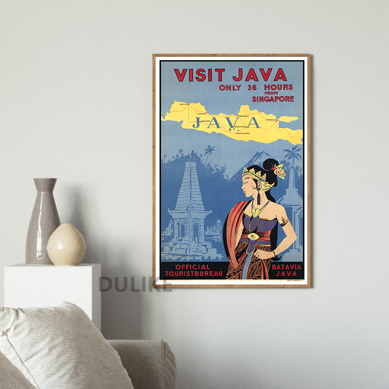 Bali Java Vintage Travel Poste - Home Decor Bali review and price