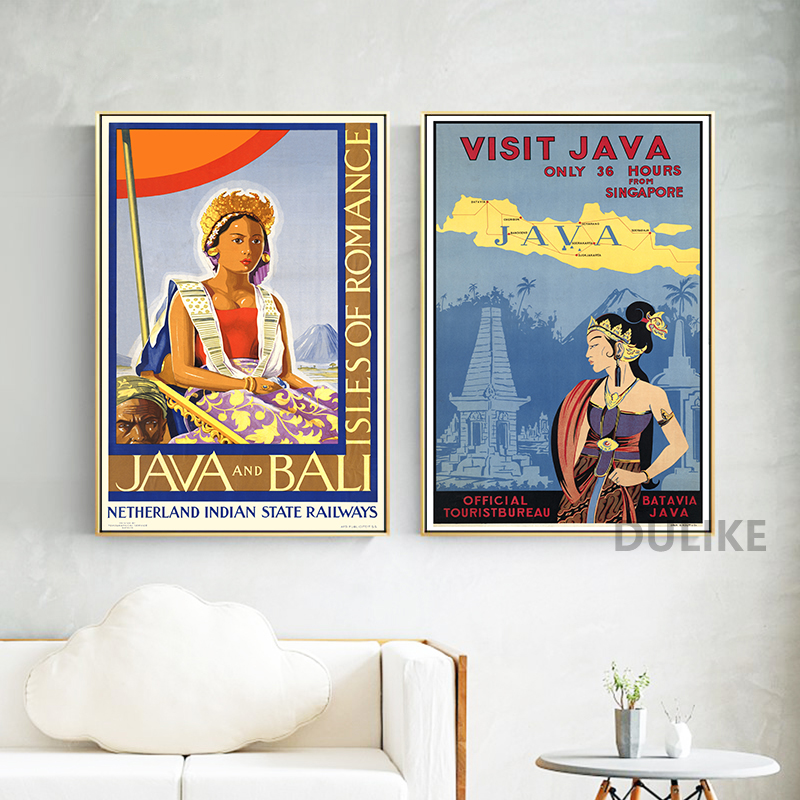 Bali Java Vintage Travel Poste - Home Decor Bali review and price
