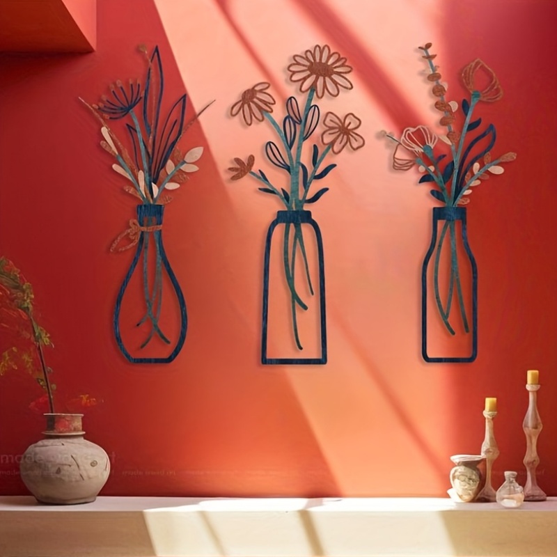 3 Large Floral Wall Art Sculpt - Home Decor Vase With Flowers review and price