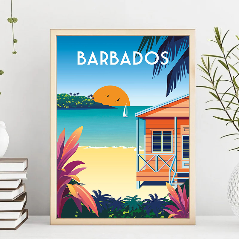 Travel Illustrated Canvas Pain - Home Decor Bali review and price