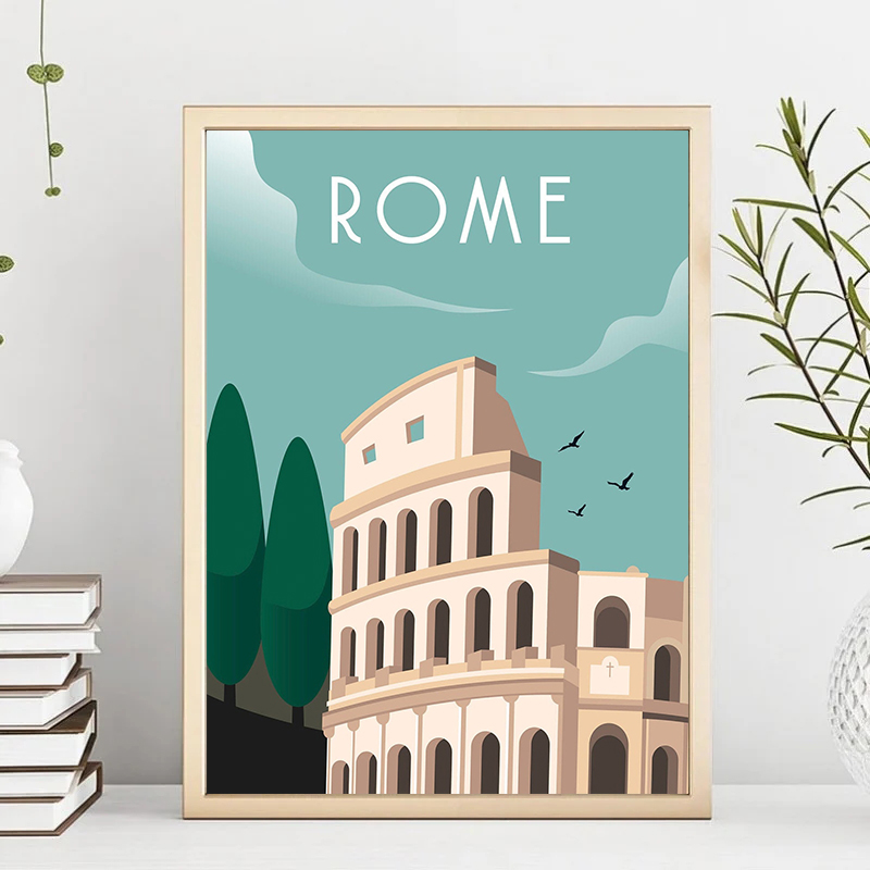 Travel Illustrated Canvas Pain - Home Decor Bali review and price