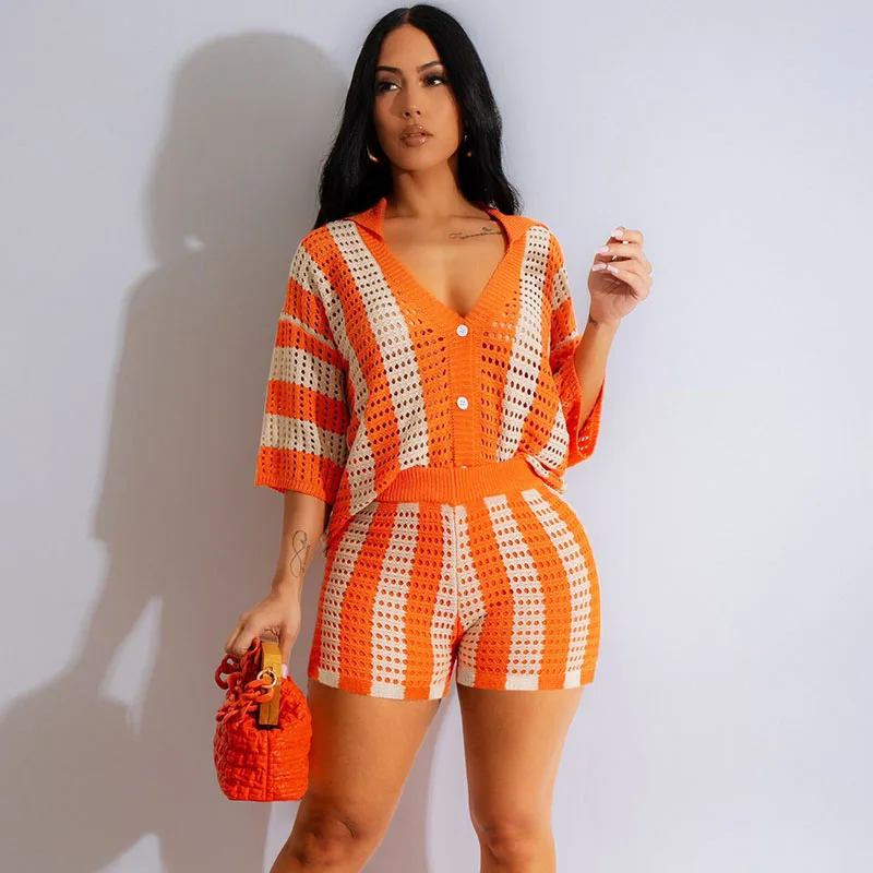 Striped Knitted 2 Piece Sets W - Home Decor Zara review and price