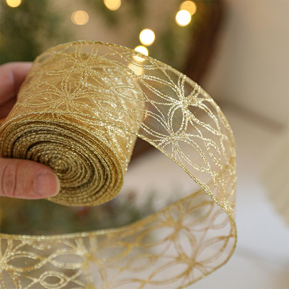 2m 2027 Christmas Ribbon Golde - Home Decor Xmas Gifts review and price