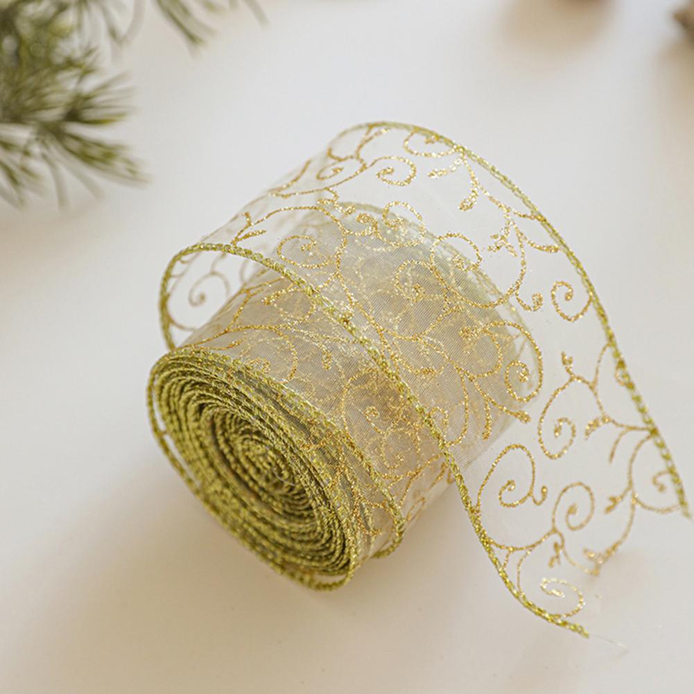 2m 2027 Christmas Ribbon Golde - Home Decor Xmas Gifts review and price