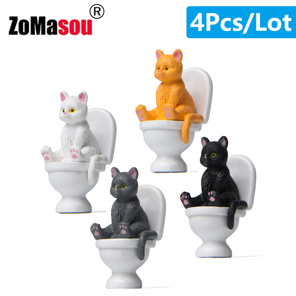 Cat Sit On Figurines Toilet Ca - Home Decor Korea review and price