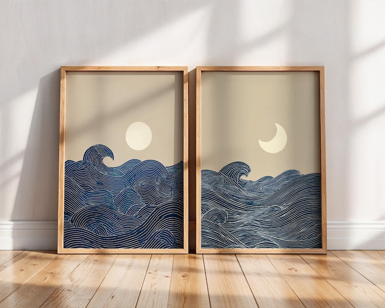 2pcs Japandi Minimalist Moon C - Home Decor Minimalist Style review and price