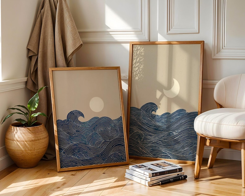 2pcs Japandi Minimalist Moon C - Home Decor Minimalist Style review and price