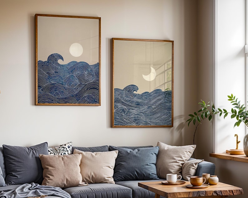 2pcs Japandi Minimalist Moon C - Home Decor Minimalist Style review and price