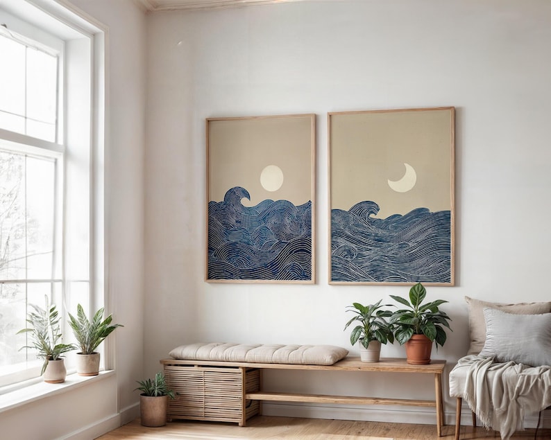 2pcs Japandi Minimalist Moon C - Home Decor Minimalist Style review and price