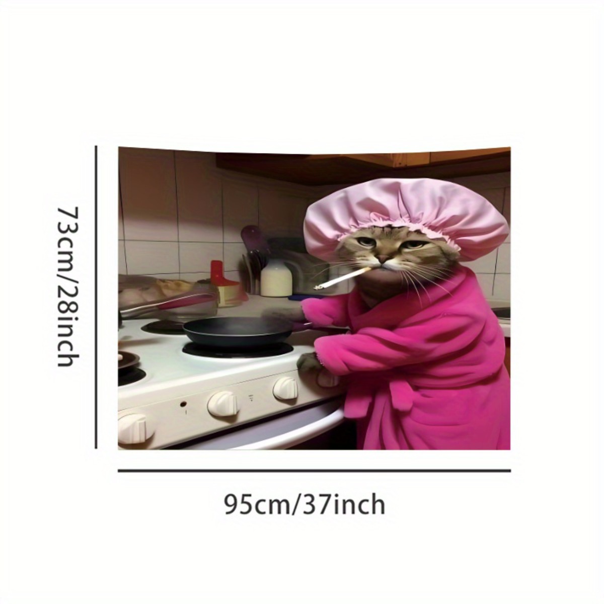 Cat Chef Pink Robe Wall Tapest - Home Decor Minimalist Style review and price