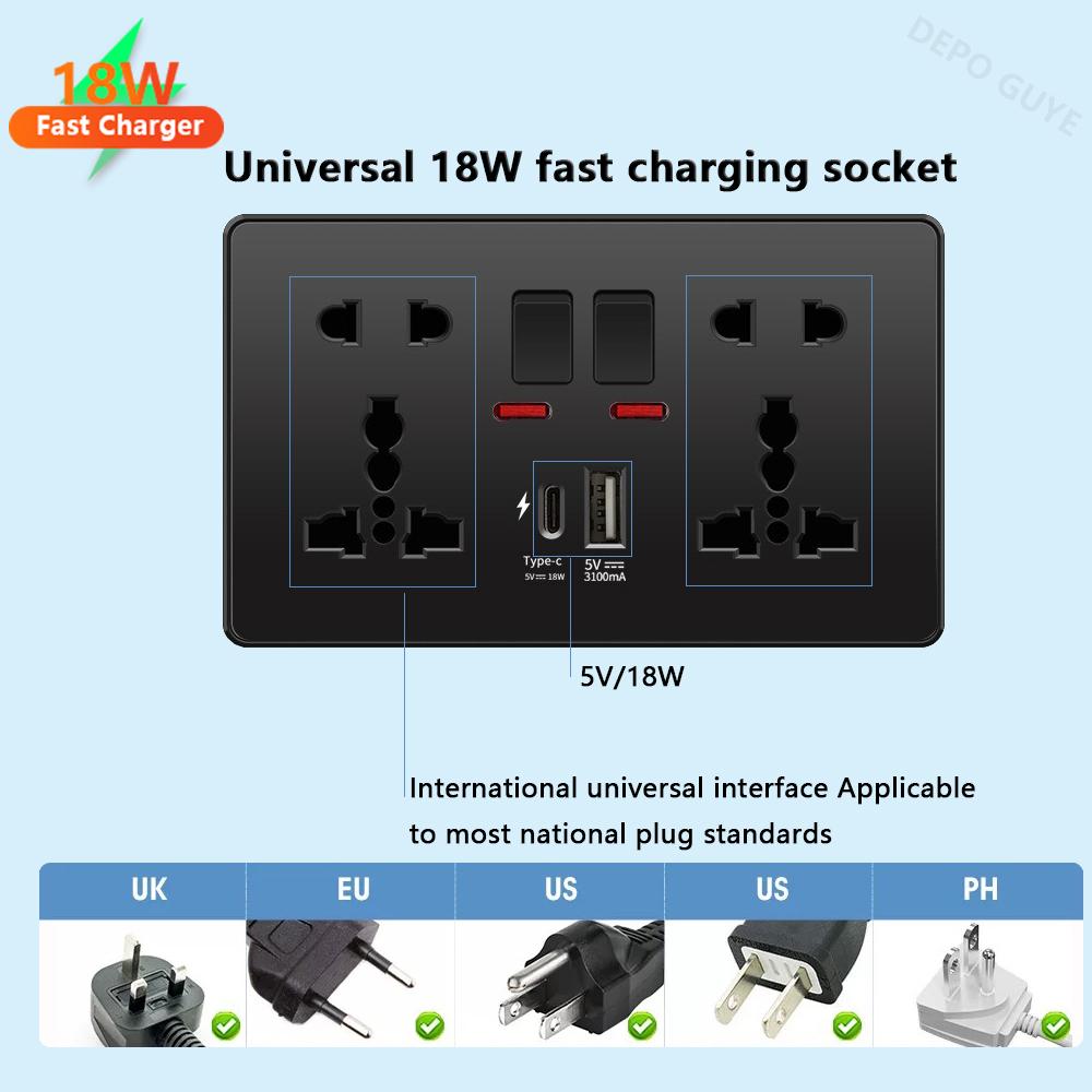 Universal Black USB Type-C 18W - Home Decor Uk review and price