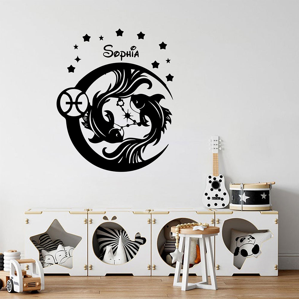 1PC Diy Pisces Custom Text Pvc - Home Decor Wallpaper review and price