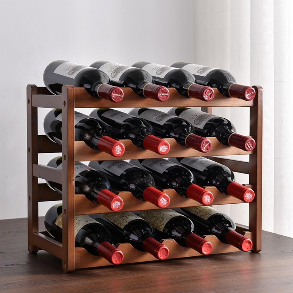 16 Bottle Wooden Wine Rack, 4  - Home Decor Minimalist Style review and price