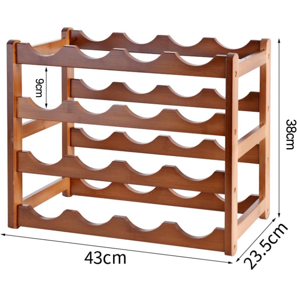 16 Bottle Wooden Wine Rack, 4  - Home Decor Minimalist Style review and price