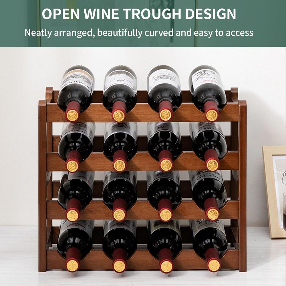 16 Bottle Wooden Wine Rack, 4  - Home Decor Minimalist Style review and price