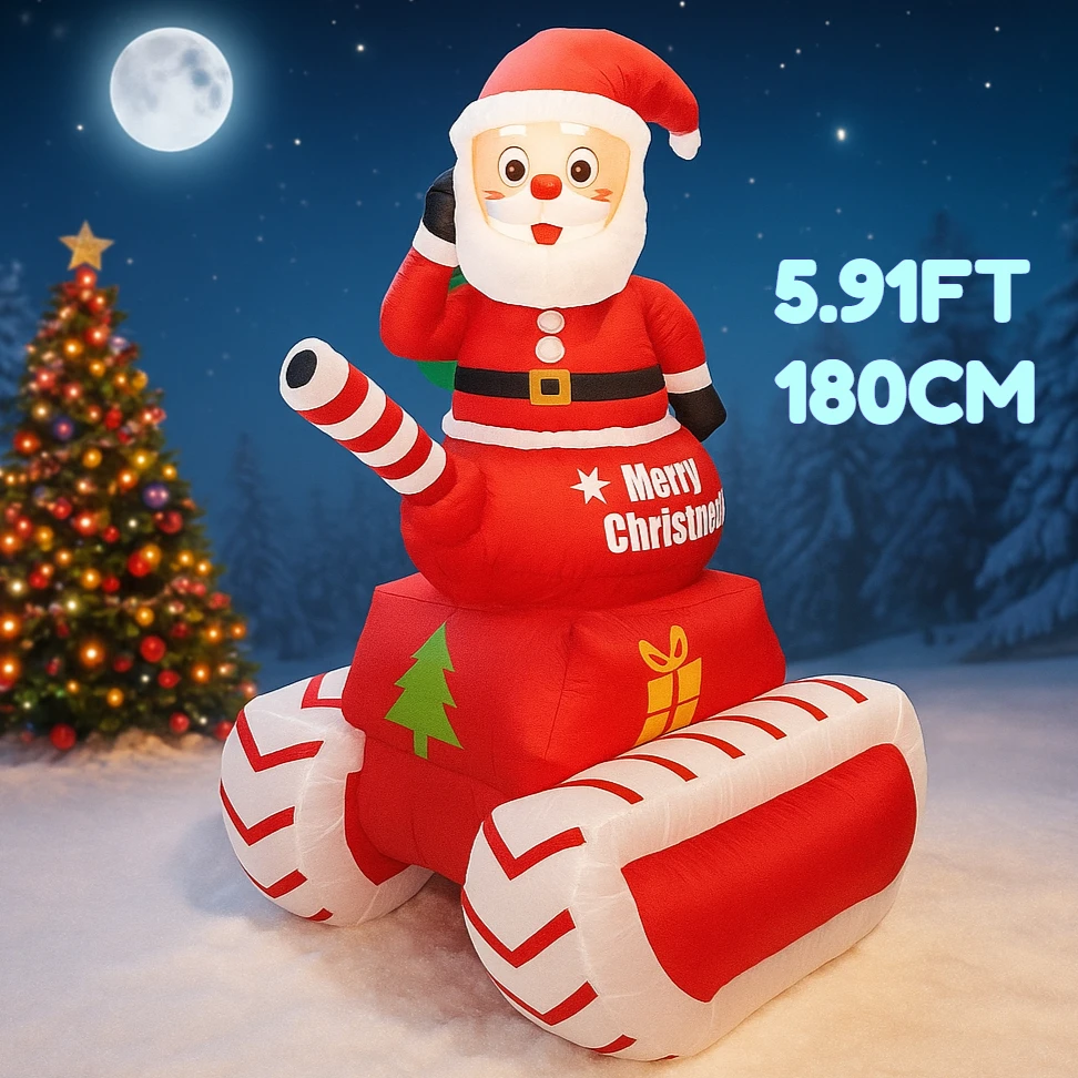 5.91FT Inflatable Toy Santa Ca - Home Decor Xmas Gifts review and price