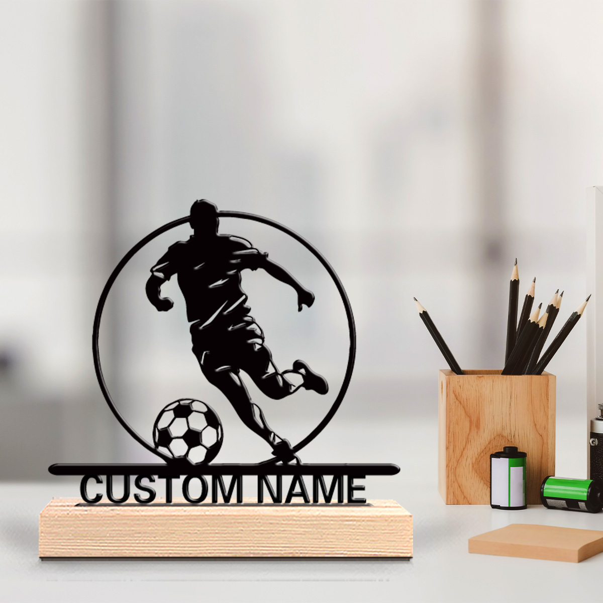 Custom Soccer Player Metal Sta - Home Decor Nz review and price
