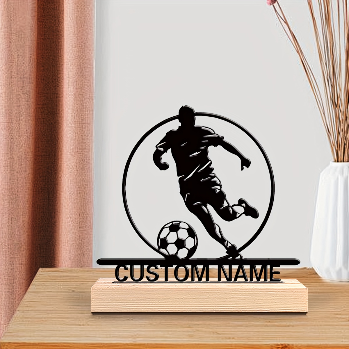 Custom Soccer Player Metal Sta - Home Decor Nz review and price