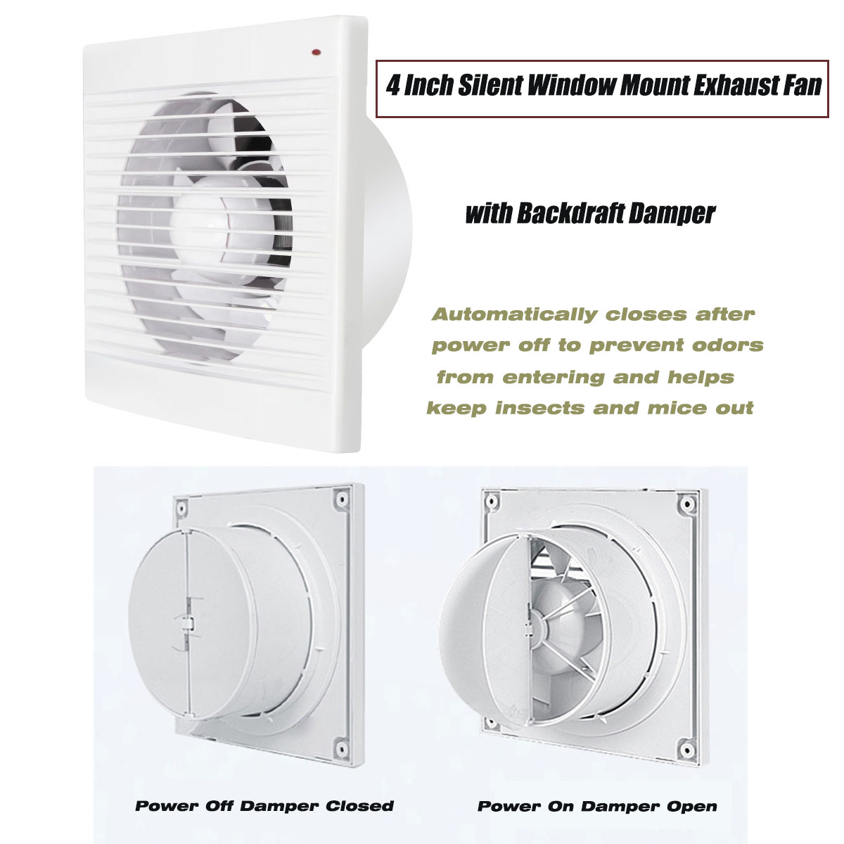 4 Inch Silent Window Mount Exh - Home Decor Uk review and price