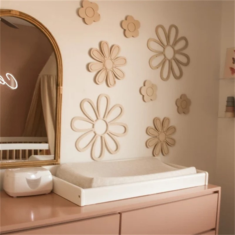 Ins Wooden Daisy Wall Flowers  - Home Decor Korea review and price