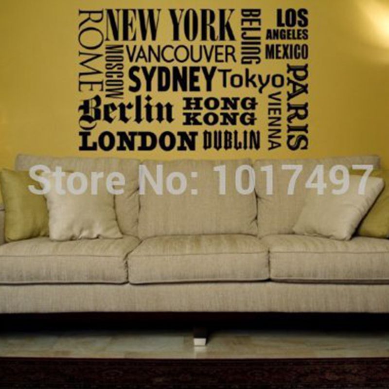 New York London Paris Quote wa - Home Decor New York review and price