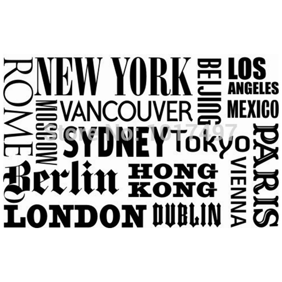New York London Paris Quote wa - Home Decor New York review and price