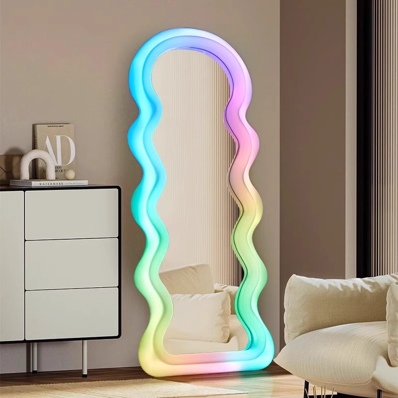 Korean Style Light Mirror Wavy - Home Decor Minimalist Style review and price
