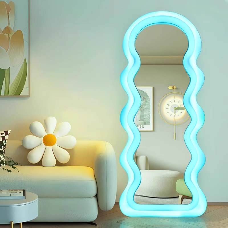 Korean Style Light Mirror Wavy - Home Decor Minimalist Style review and price