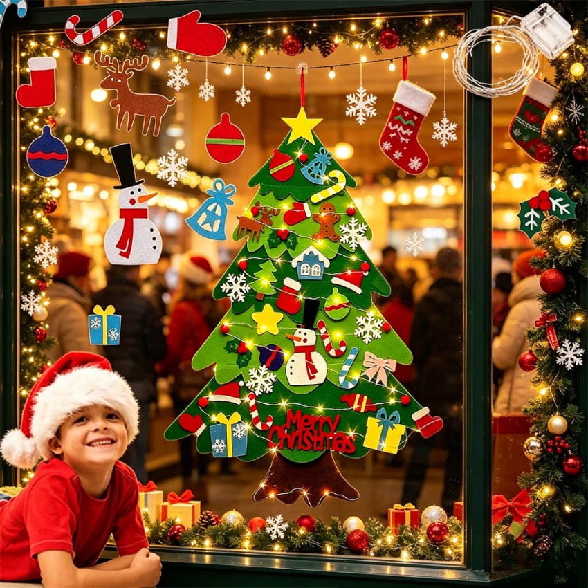 DIY Felt Christmas Tree with D - Home Decor Xmas Gifts review and price