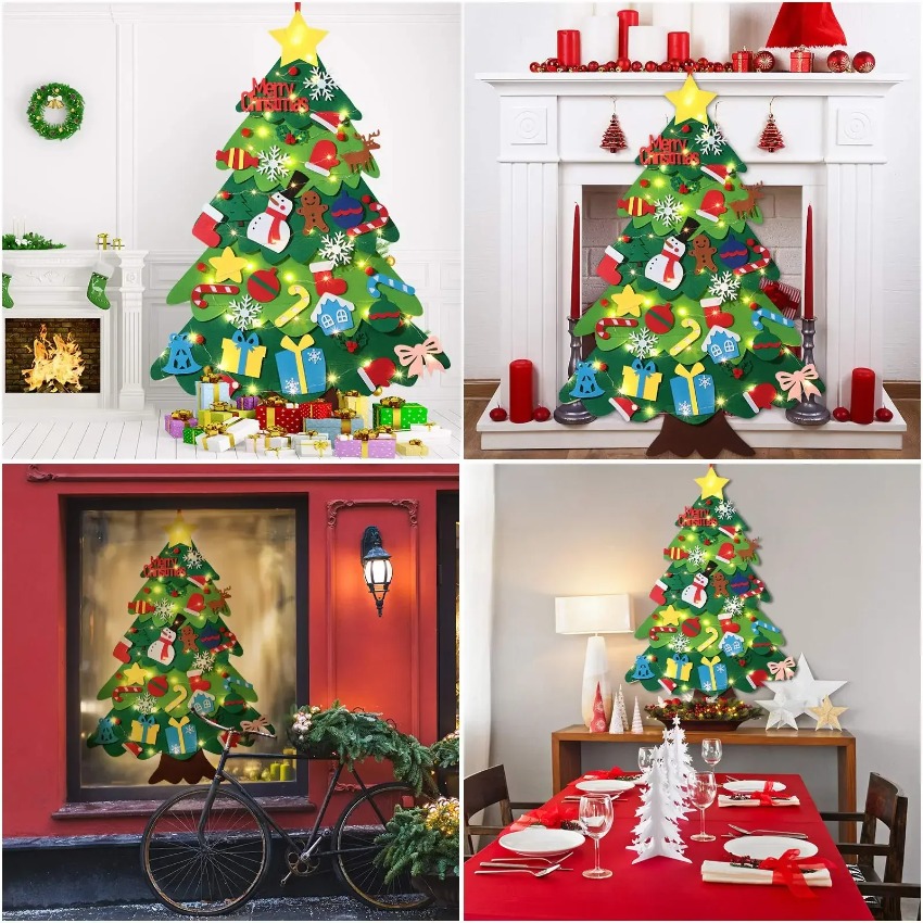 DIY Felt Christmas Tree with D - Home Decor Xmas Gifts review and price